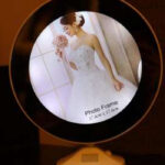 Magic mirror photo frame with led light