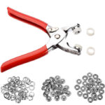 Prong Rings Buttons Press Studs Snap Fasteners with Plier DIY Tool Kit for Clothes